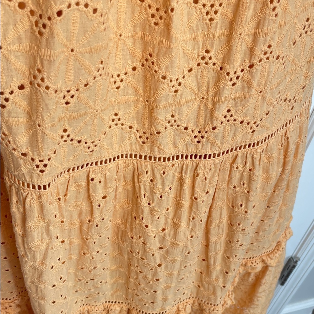 Harni Women’s Mae Embroidered Eyelet Midi Dress Sz M Boho Prairie Peasant - Picture 14 of 15